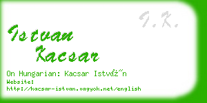 istvan kacsar business card